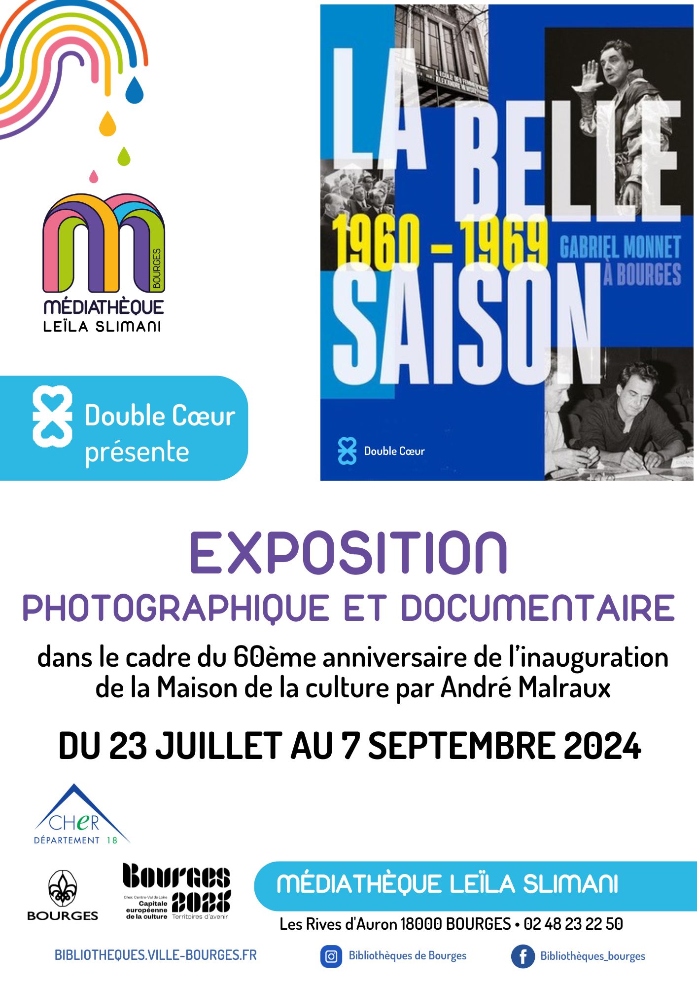 Programme de l'expo de la médiathèque Leila Slimani "La belle saison"