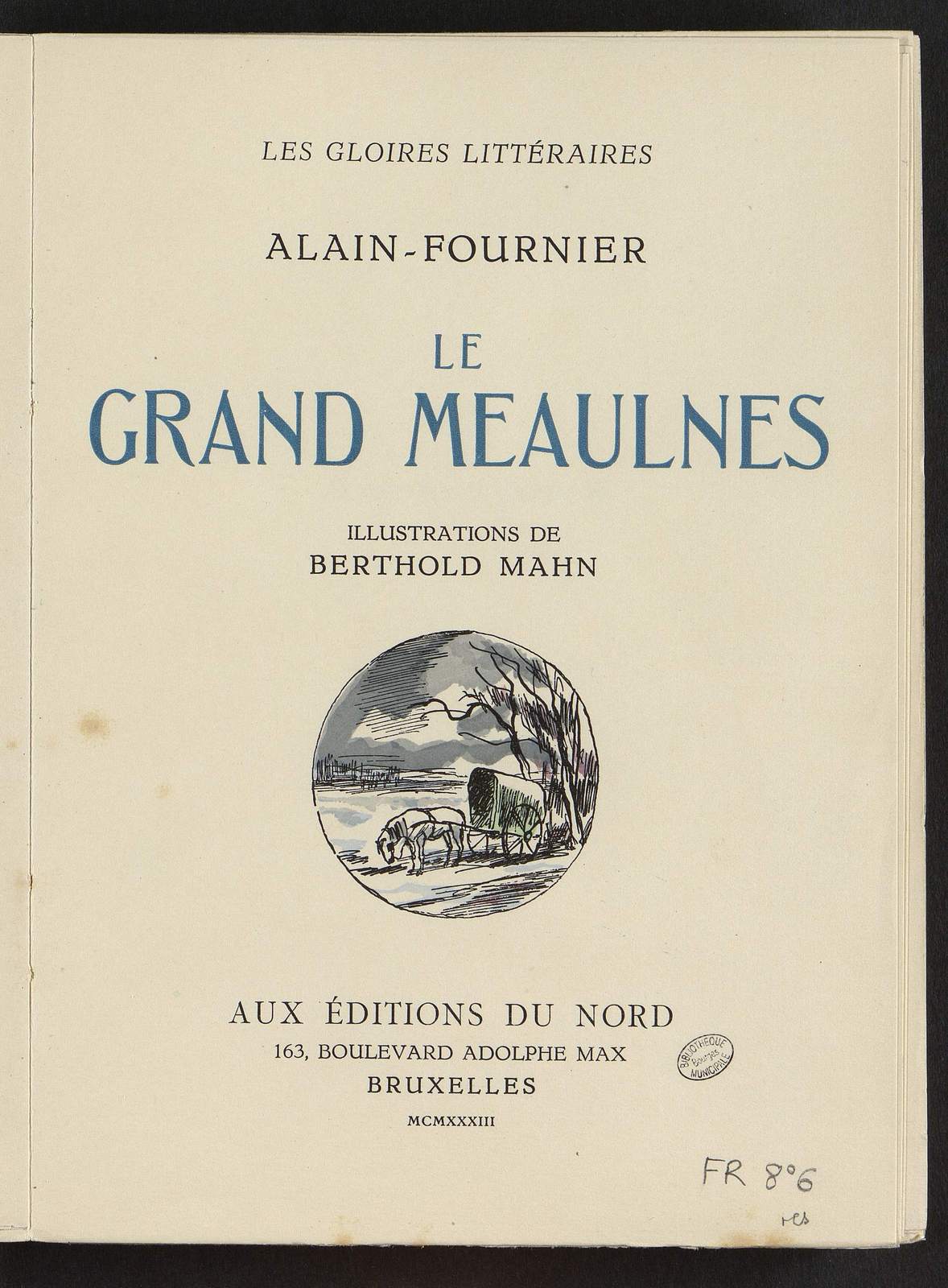 Le Grand Meaulnes, Le pensionnaire, illustré par Berthold Mahn, Editions du Nord, 1933