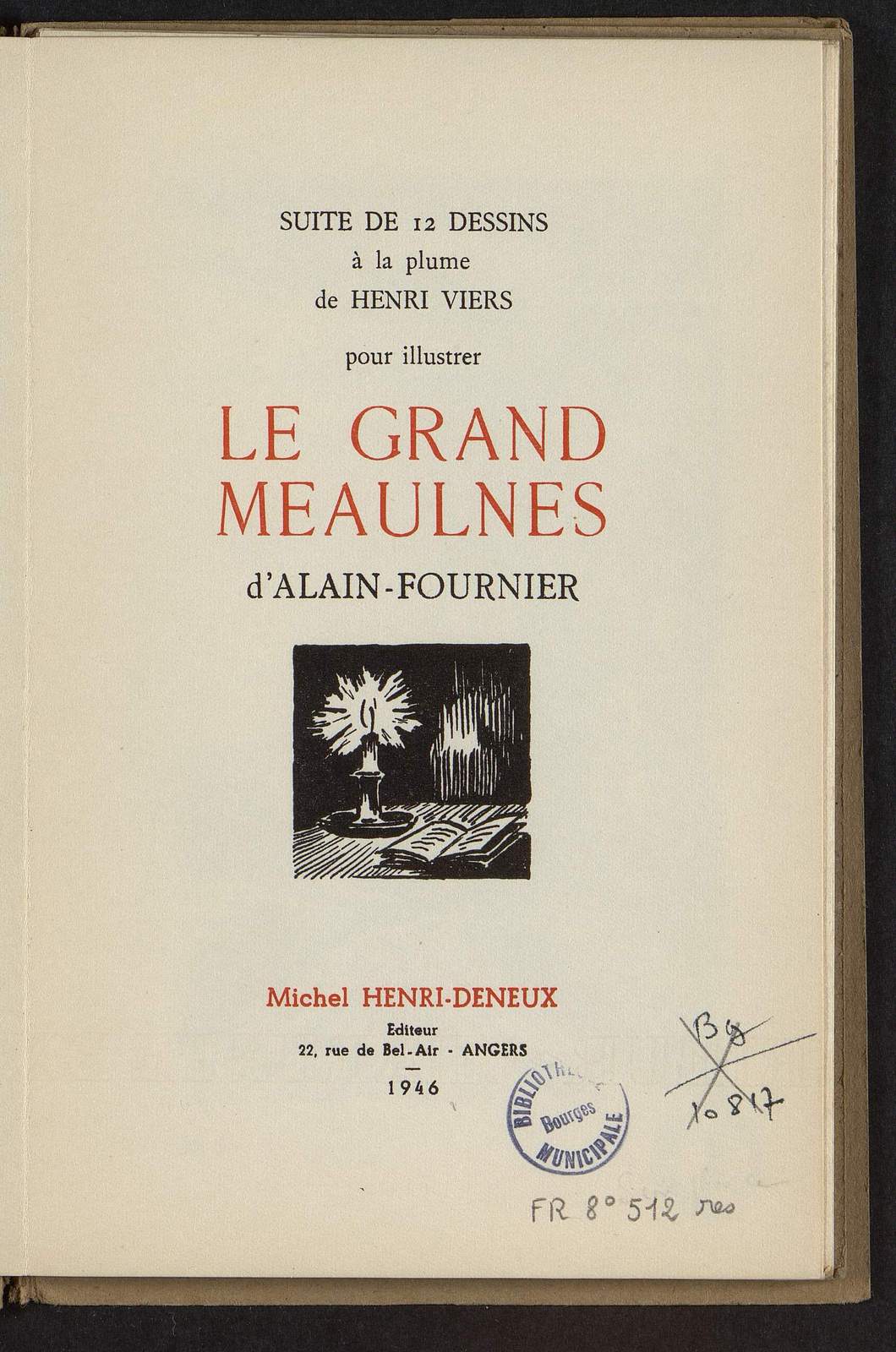 Suite de 12 dessins à la plume pour Le Grand Meaulnes d'Alain-Fournier, Une halte, par Henri Viers, Michel Henri-Deneux éditeur, 1946