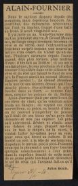 Le Grand Meaulnes (Le Figaro, 21 novembre 1914)