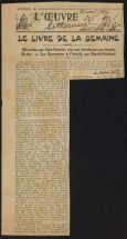 Le Livre de la semaine : Miracles… (L'œuvre littéraire, 29 avril 1924)