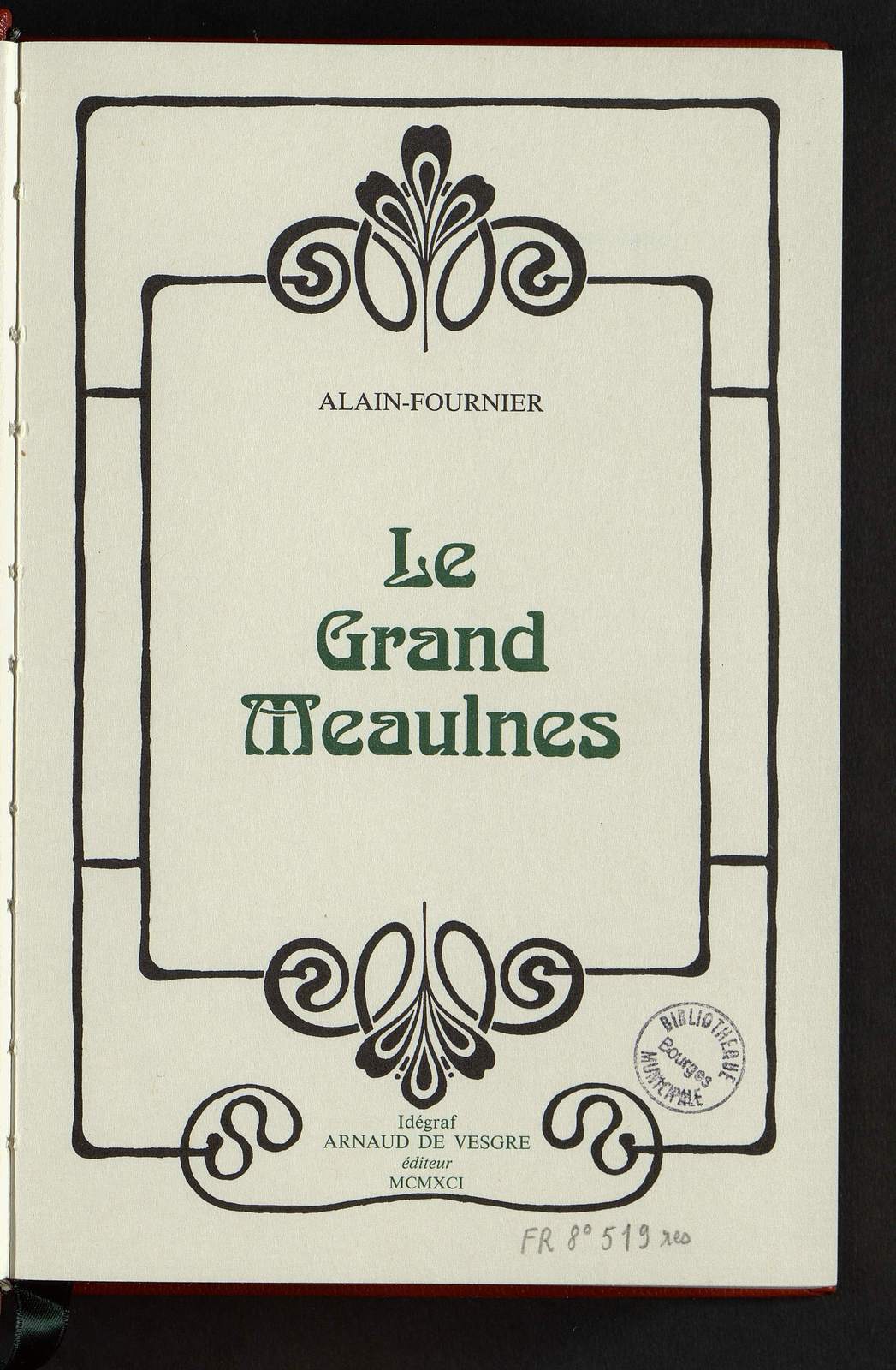 Le Grand Meaulnes, Le fardeau, illustré par Pascale Jerphagnon, Arnaud de Vesgre, 1991
