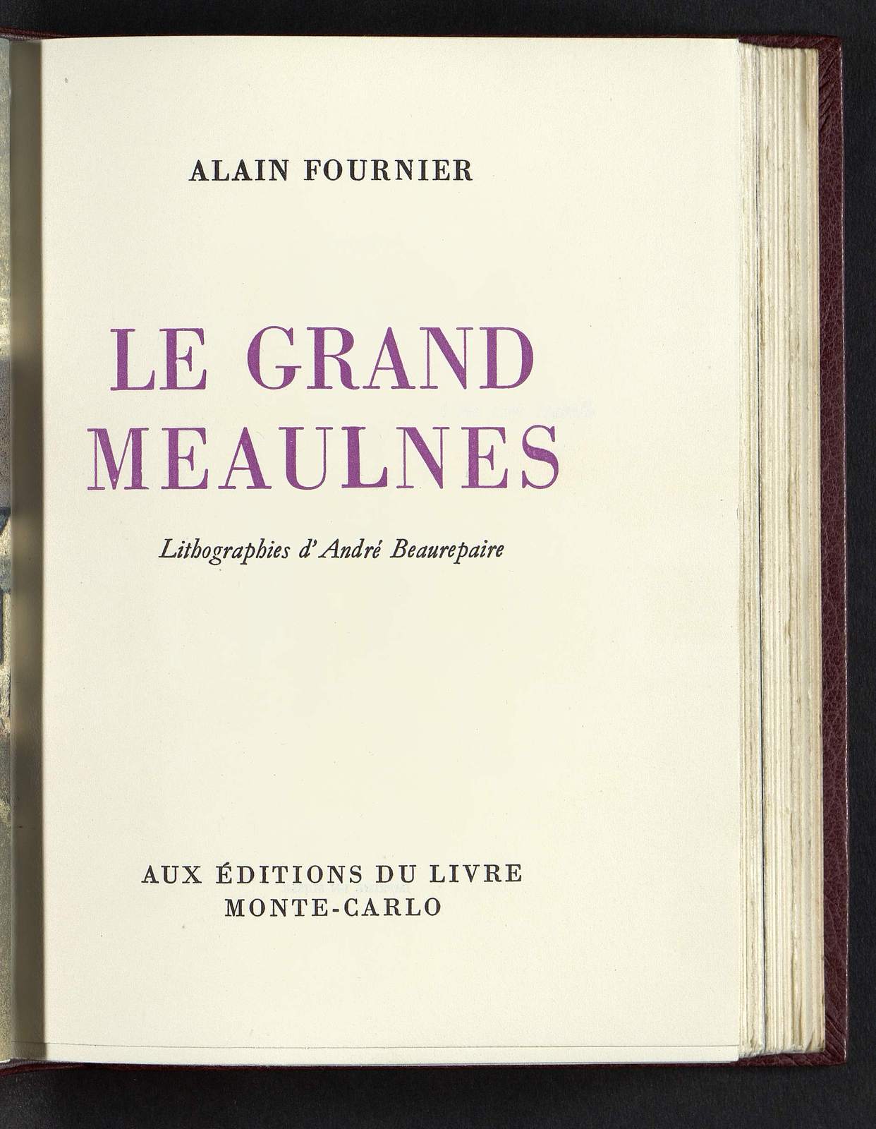 Le Grand Meaulnes, Les trois lettres de Meaulnes, illustré par André Beaurepaire, Editions du Livre, 1950