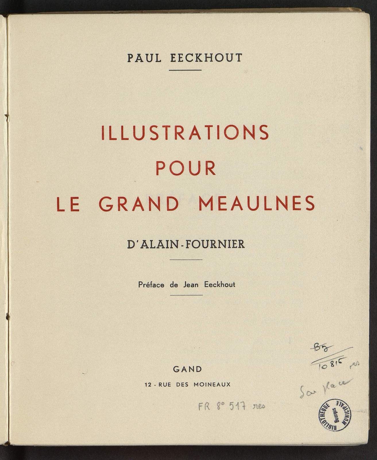 Illustrations pour Le Grand Meaulnes d'Alain-Fournier, Le pensionnaire, par Paul Eeckout, 1939