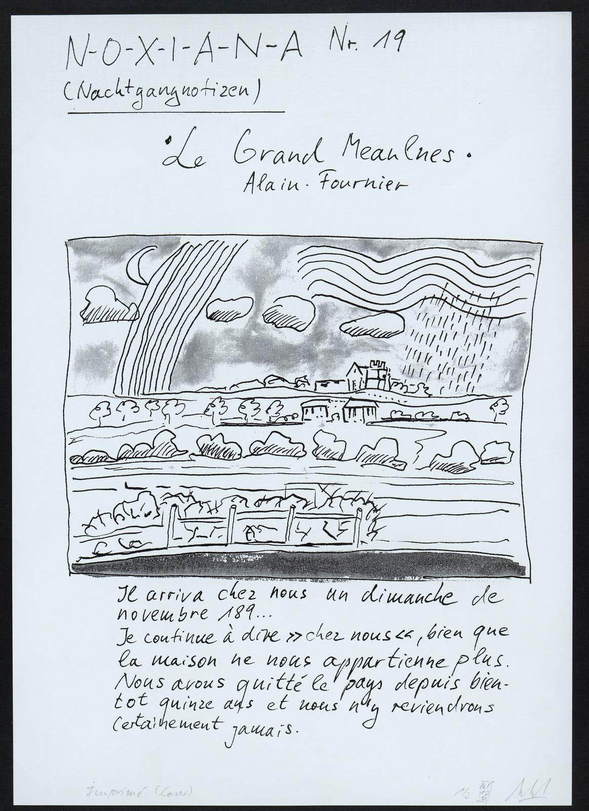 Suite de 10 dessins pour Le Grand Meaulnes, par Ulrich Matthias, 2011