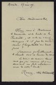 Correspondance d'Alain-Fournier aux tantes Fermault (famille Rivière) (2 lettres de mai 1909)