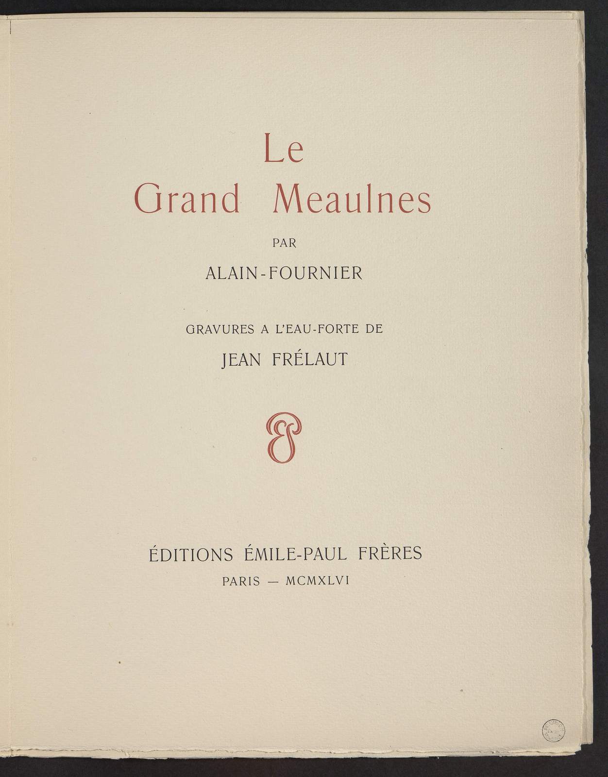 Le Grand Meaulnes, L'homme aux espadrilles, illustré par Jean Frélaut, Emile-Paul Frères, 1946