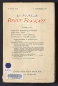 Le Grand Meaulnes, publication dans La Nouvelle Revue Française (V, 1er novembre 1913)