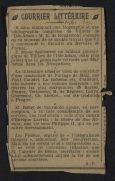 Paris Journal "Courrier littéraire", chroniques de 1910 à 1912 (157 coupures de presse)