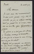 Correspondance de Jules Iehl à Jacques Rivière (20 avril 1913)